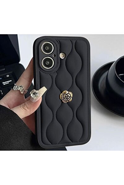 Zebana APPLE iPHONE 16 PLUS CAMELLA DERİ SİYAH KILIF