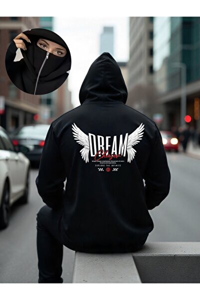 ship master سويت شيرت يونيسكس بقناع النينجا 3 Thread O قصة فضفاضة K بغطاء رأس...