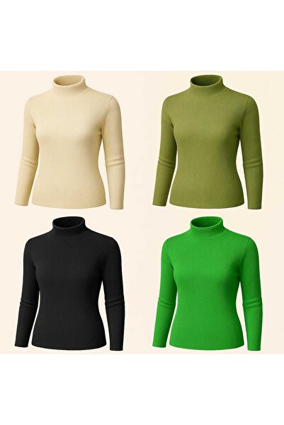 ANATOLIATEKSTILE Women's ribbed jacket, ONE SIZE (SL), short collar, Slim Fit, elastic knit - with long sleeves