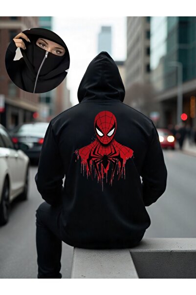 ship master سويت شيرت يونيسكس بقناع النينجا 3 Thread O قصة فضفاضة K بغطاء رأس...