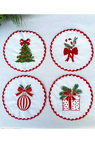 Matis Home Line مجموعة من 4 قواعد أكواب هولي جولي