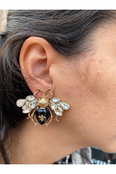 Byoz store Vintage Bee Gold Black Matching Women's Earrings