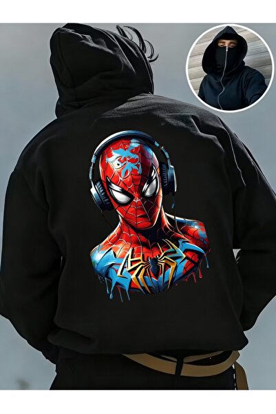 ship master سويت شيرت يونيسكس بقناع النينجا 3 Thread O قصة فضفاضة K بغطاء رأس...