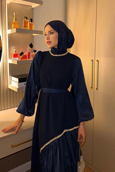 Şulemoda Giyim Βραδινό φόρεμα Ayaz Navy Blue