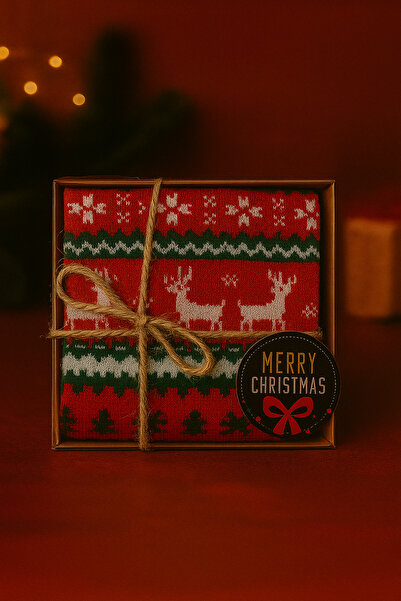 MEKİK BUTİK Boxed Christmas Gift - Unisex Christmas Socks - Boxed Gift Socks