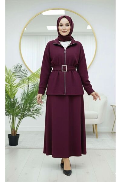 VOLT CLOTHİNG Loyşa Belt Detailed Skirt Suit