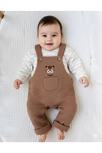 Serackids Tiger Salopet Set Cotton Combed Cotton