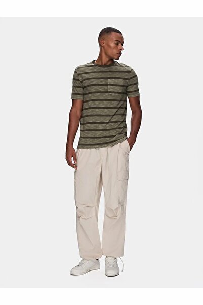 Ltb Смугаста короткорукава зелена футболка