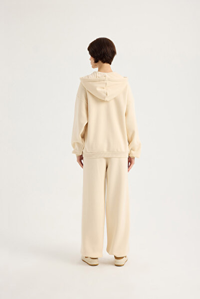 SEVİLEN Hooded Tracksuit Set with Assertive Print and Zipper Detail