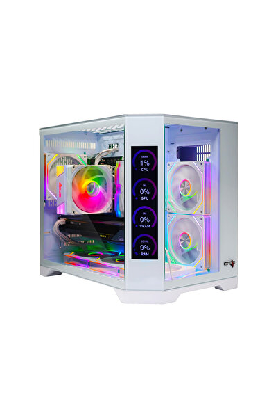 SPEARPC Gaming PC i5-14400F, RTX 5060 8GB, 32GB DDR5, 1TB NVMe, 600W, 6Fan LCD Case, Win 11 Pro