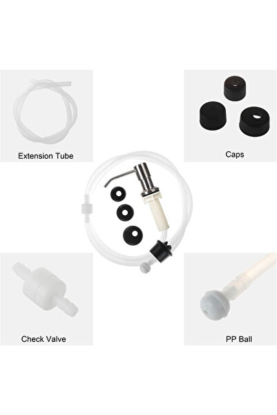 algoshop Liquid soap and detergent dispenser for sink, for countertops up to 5 cm, dispenser without tank