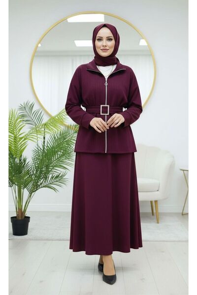 VOLT CLOTHİNG Loyşa Belt Detailed Skirt Suit