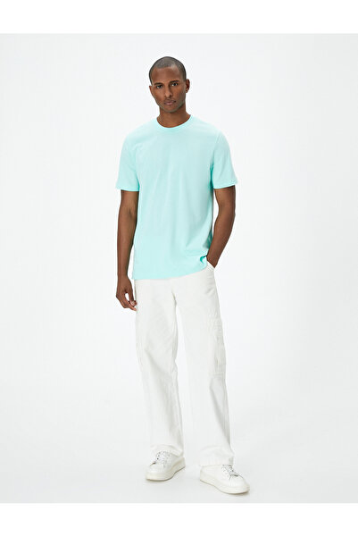 Koton Tricou basic cu guler rotund cu mânecă scurtă din bumbac