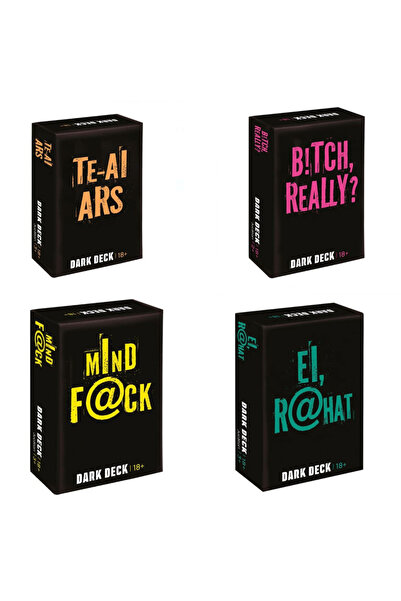 Lunix Pachet 4 jocuri de carti Dark Deck pentru adulti – Mind F@ck, Bitch Really?, Ei R@hat, Te-ai Ars