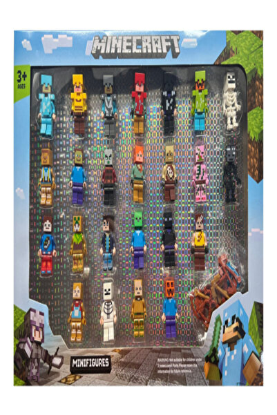 MINECRAFT Set of 24 lego-compatible figurines, multicolored, 5 cm