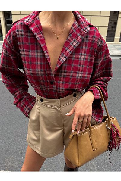 Bak'ap Cămașă de iarnă în carouri maro Premium Trend