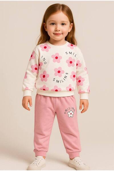 Milanlı Kids طقم ملابس علوية وسفلية للفتيات موسمي