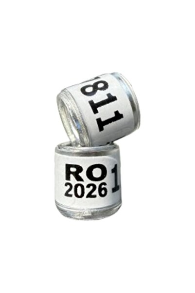 OEM Set of 100 Pigeon Rings 2026 RO, 8mm Aluminium, White