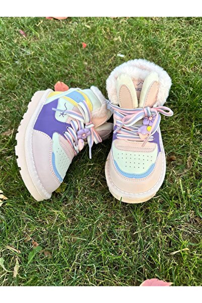 MARCOMEN Marcoki̇ds Girls' Boots with Rabbit Pattern and Fur Inside, Size 27-32