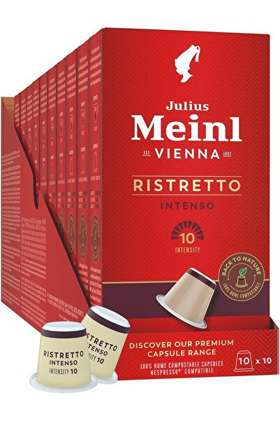 Julius Meinl كبسولات ريستريتو انتينسو المتوافقة مع نسبريسو - 10 × 5.3 جم
