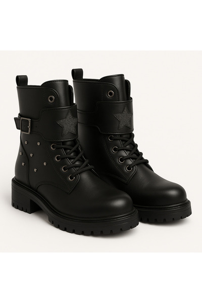 OUTLET41 KIZ ÇOCUK ZIMBA DETAYLI YANDAN KEMERLİ VE BAĞCIKLI BO