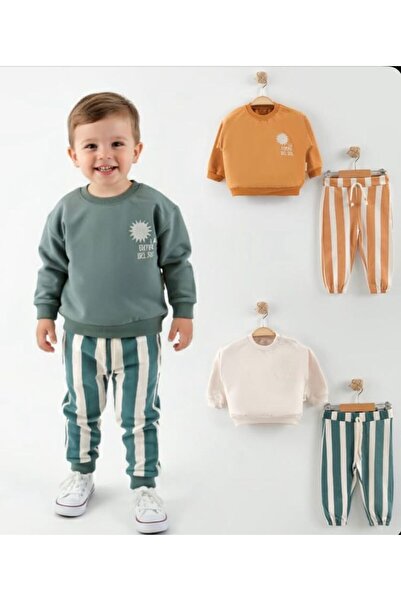 MONVOİ Line Printed Men's Age-Two-Piece Suit