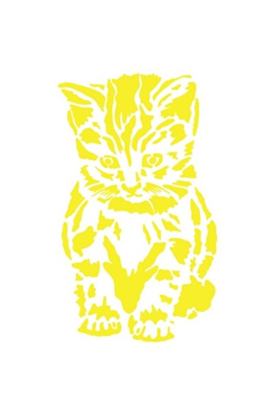 Oracal Cat Sticker, 20cm, yellow
