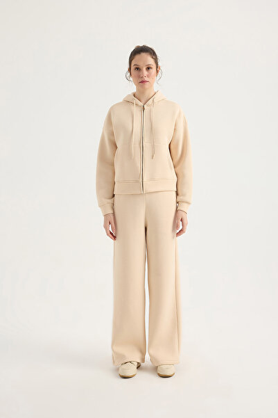 SEVİLEN Basic Fleece-Lined Zip Hoodie Set