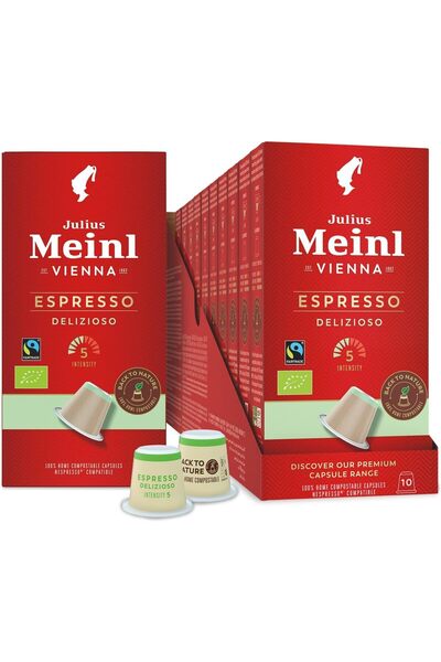 Julius Meinl كبسولات قهوة اسبريسو ديليزيوسو، كثافة 5، قابلة للتحلل بنسبة 100%...