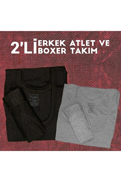 ELA طقم ملابس داخلية من القطن عالي الجودة مكون من قطعتين (أسود وأزرق) وطقم بوكسر من الليكرا والإيلاستين مكون من قطعتين