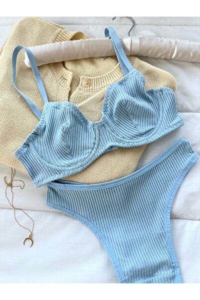 Feruzdesign Blue Dali Cotton Underwire Suit