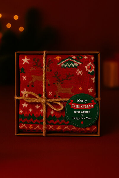MEKİK BUTİK Boxed Christmas Gift - Unisex Christmas Socks - Boxed Gift Socks