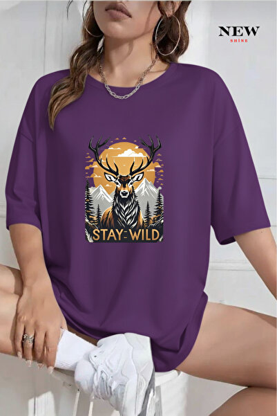 New Shine Rămâne sătiștărești cu imprimeu supradimensionat tricou