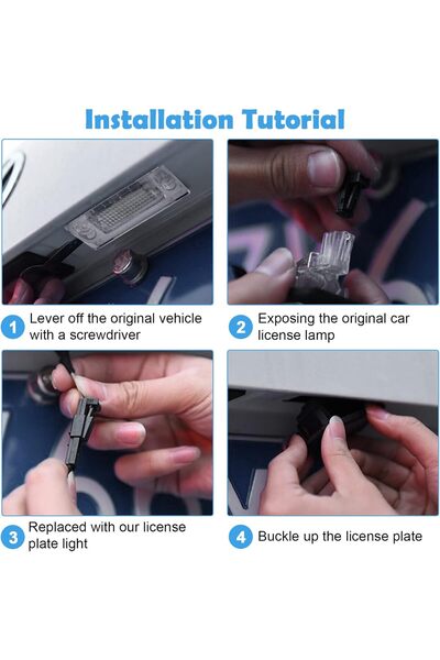DOMDRIVE LED Number Plate Light Set Volkswagen Touran Caddy Golf Plus Passat Transporter Skoda Superb