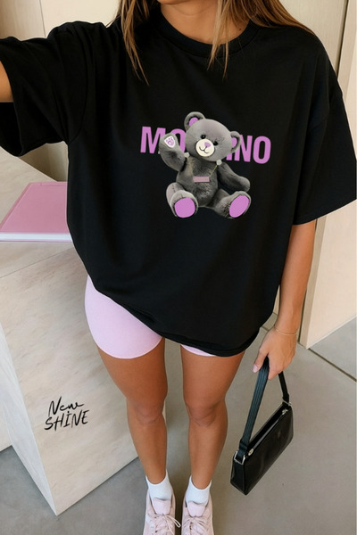 New Shine Morino cu imprimeu supradimensionat tricou