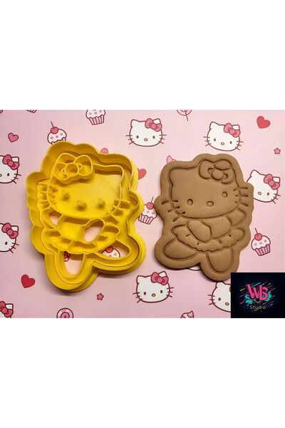 WLS studio Hello Kitty Balerin Kurabiye Kalıbı ve Şeker Hamuru Şekillendirici