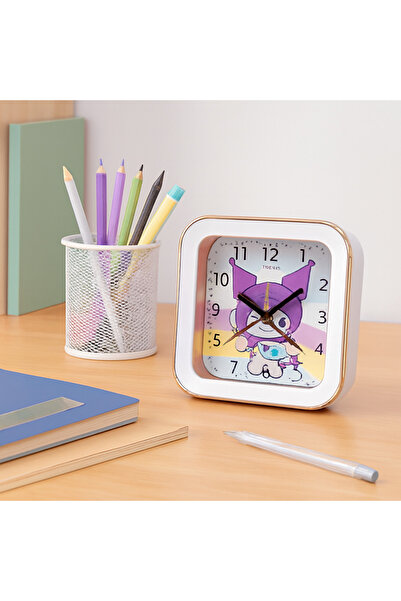 Livava Kare Kuromili Masa Saati Alarmlı, Beyaz, 10x10
