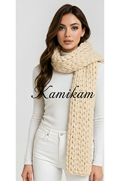 KAMİKAM Handmade Knitting, Soft, Men's and Women's Scarf, Alize Puffy 20/200 cm