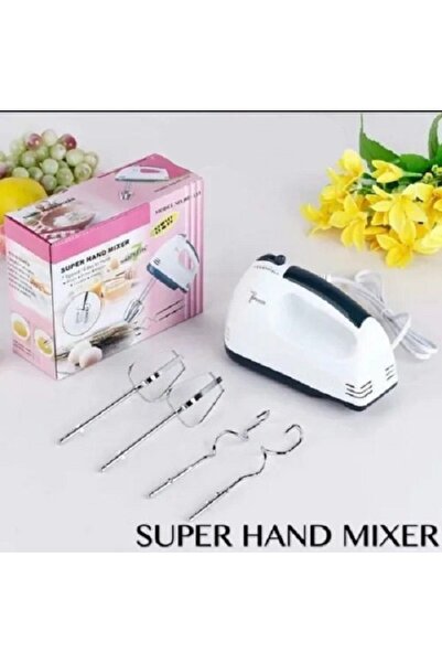 EMATTEIRO Mixer de Mână cu Teluri și Cârlige Inox, 7 Trepte de Viteză, Design în Picioare, 260 W, Alb/Negru