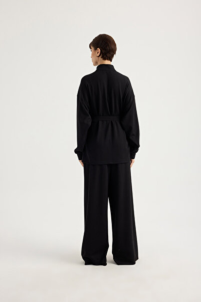 SEVİLEN Modal Suit with Waist Tie Detail