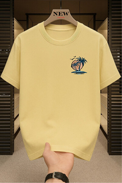 New Shine Palmier cu imprimeu supradimensionat tricou