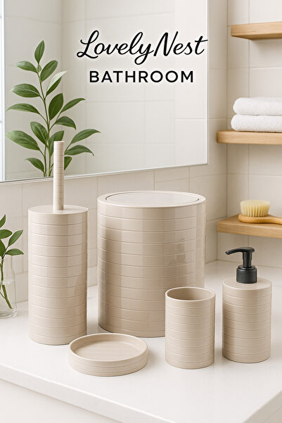 LovelyNest LÜX 5 Lİ YUVARLAK BANYO SETİ