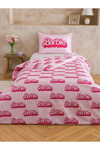 LC Waikiki Home Pink Barbie Printed Single Duvet Cover Set 160X220/50X70 cm