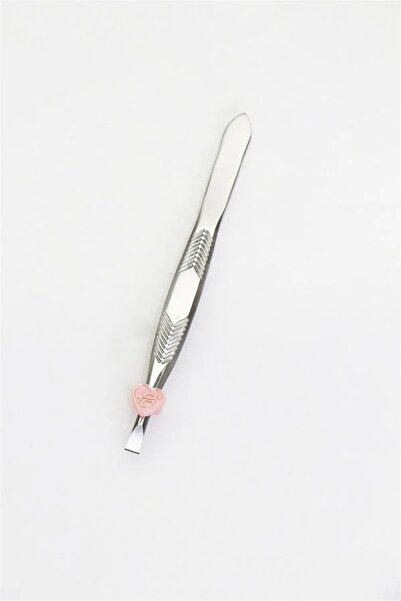 Stone Family ملقط فولاذي احترافي ذو طرف مستقيم فضي اللون