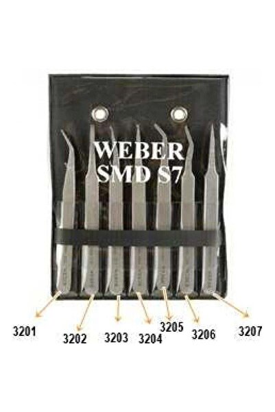 WEBER Smd Set7-1 Tweezers Pincers Set 7 Pieces