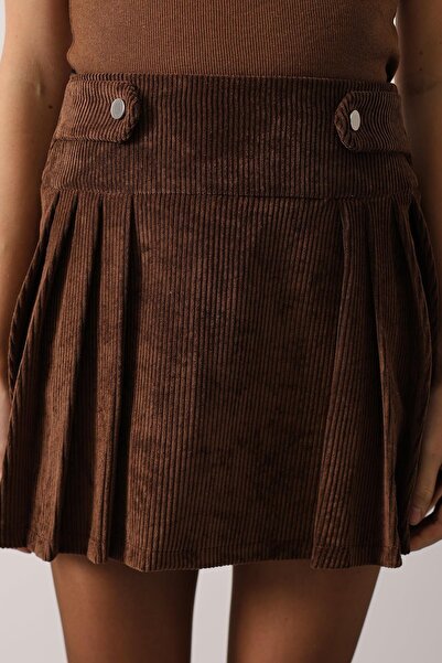 Secret Passion Lingerie Women's Button Detailed Velvet Mini Skirt 37181