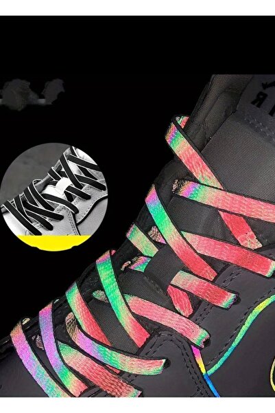 cicish Karanlıkta Parlayan Ayakkabı Bağcıkları-Holografik Renk Değiştiren Sne...