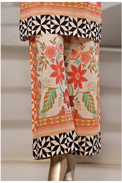 PRIYA'S PANACHE Pakistani Cotton Printed Co-ord Set | Pakistani Ladies Dress Kurta Pant Salwar Suit Floral Set