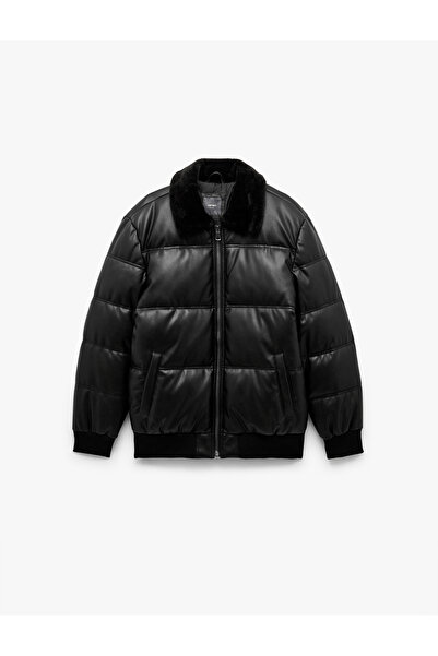 Koton Χειμερινό πουπουλένιο παλτό με λεπτομέρεια τσέπης και φερμουάρ στο γιακά