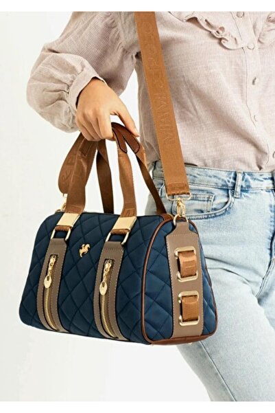 Çanta Trend Miami Polo Mega Size Quilted Women's Bag with Hand and Shoulder S...